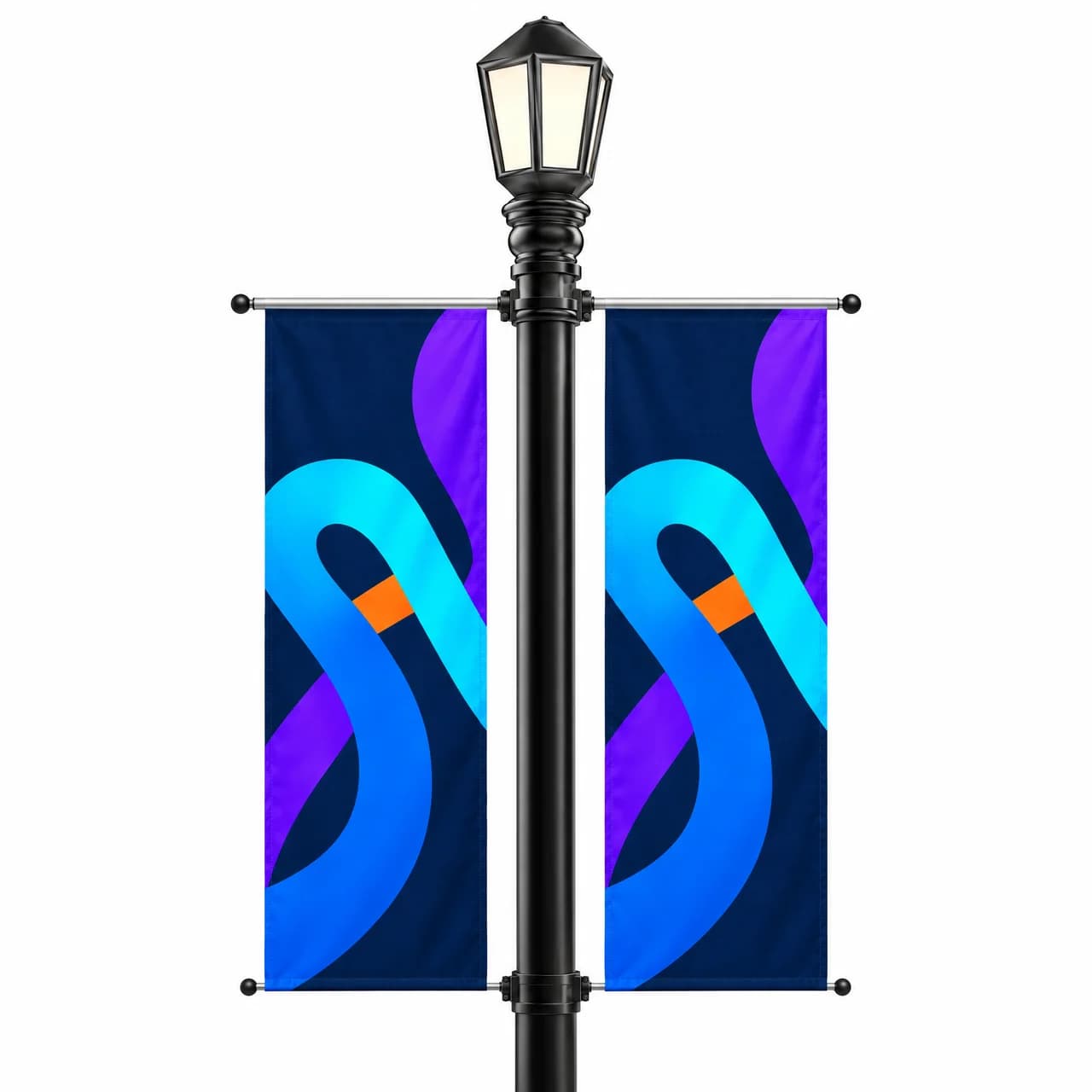 Straßenmast Avenue XL doppelt mit bedruckten Fahnen