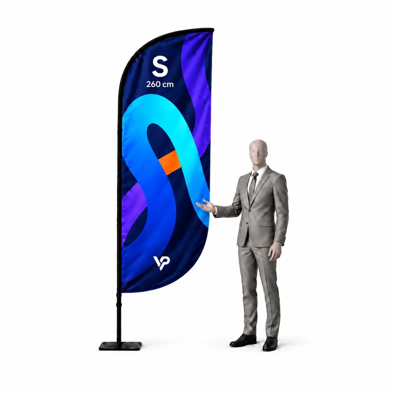 Beachflag Werbefahne Winder 260cm