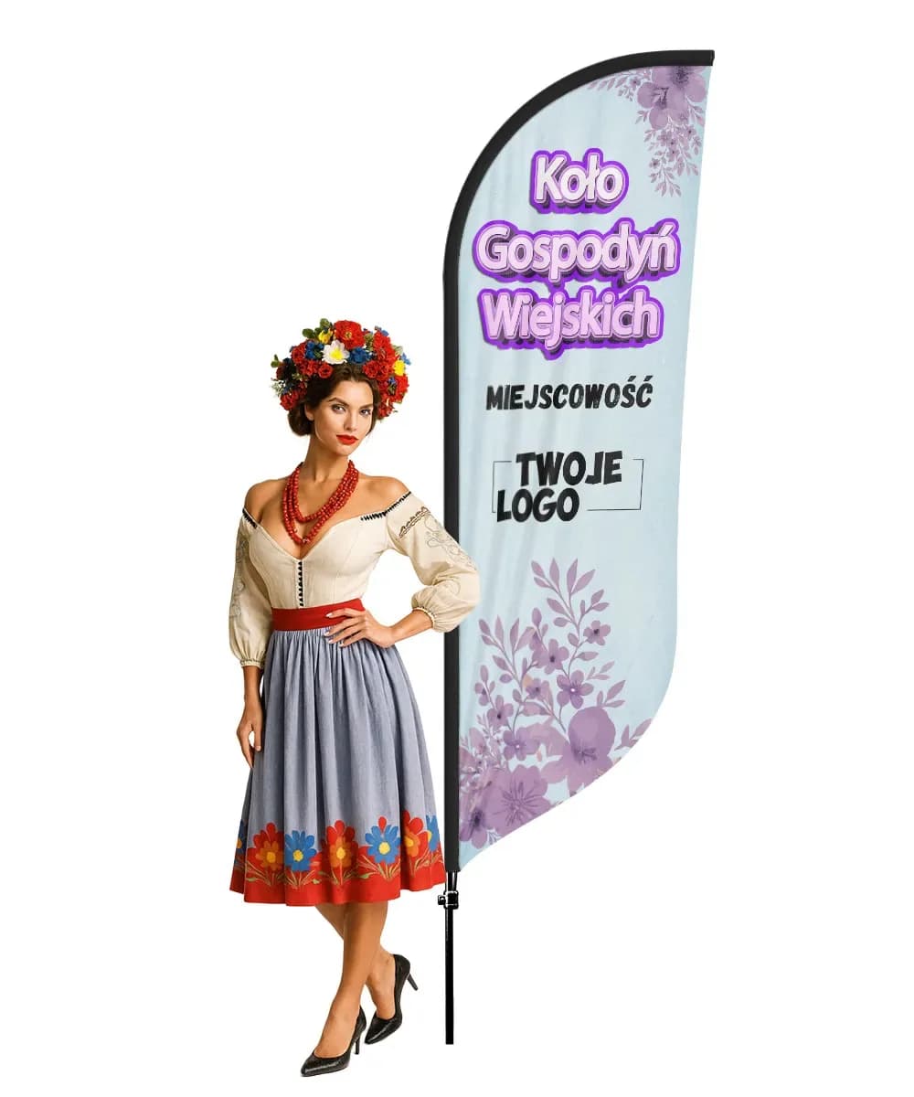 Werbefahne Winder – Landfrauenverein Werbung KGW – Muster 10 – konfigurierbares Set