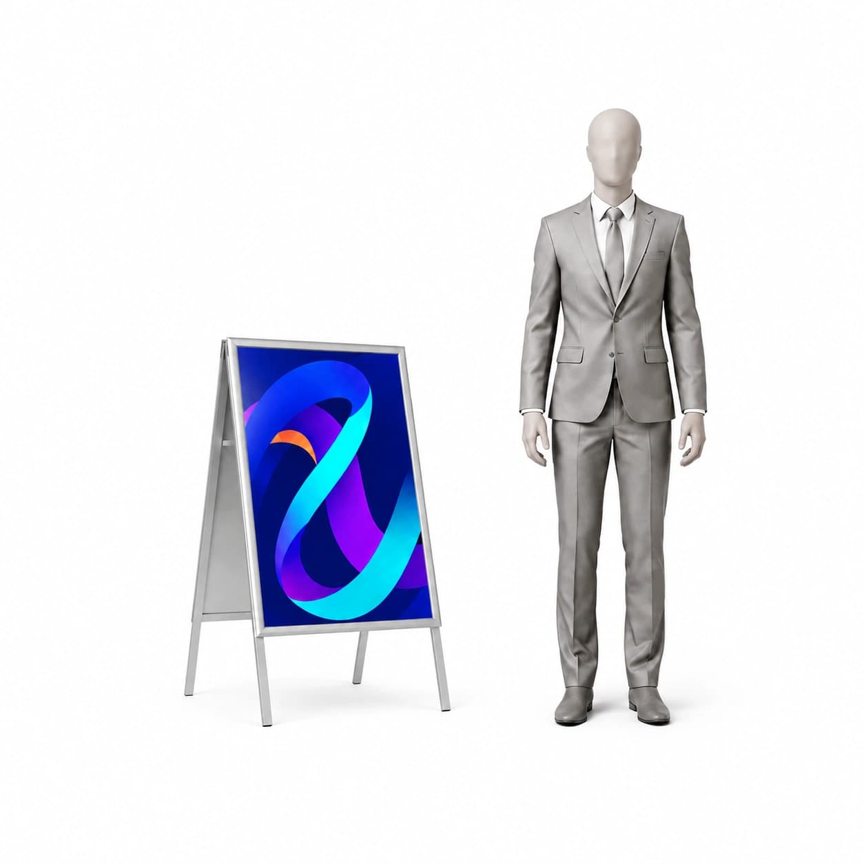 Kundenstopper Aurora A1 mit Plakatdruck