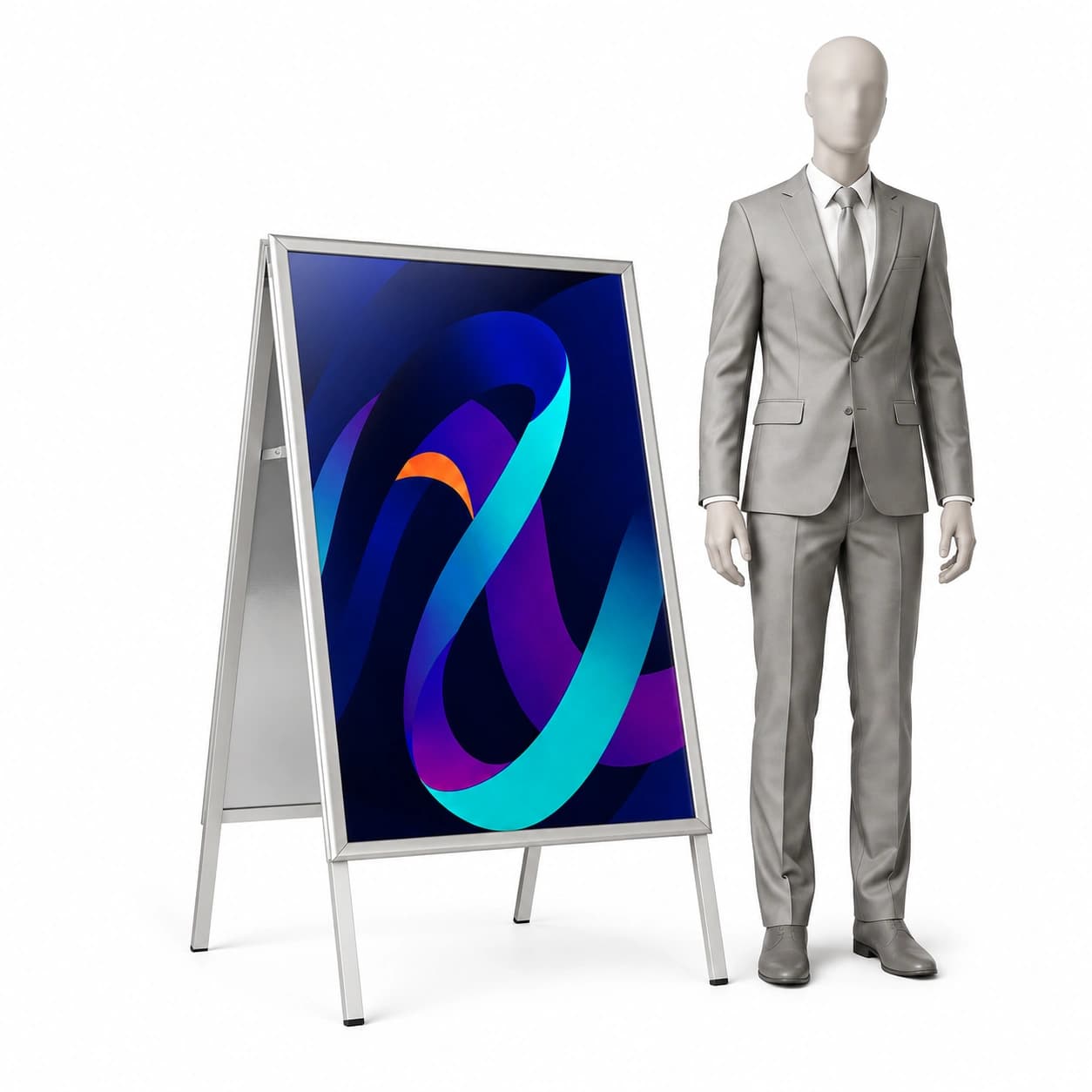Kundenstopper Aurora B1 mit Plakatdruck