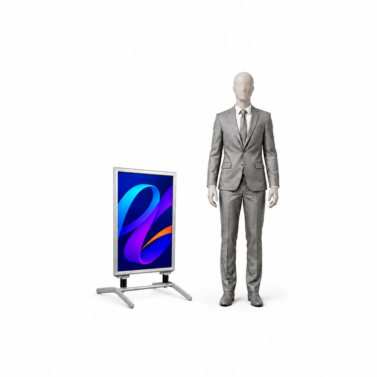 Outdoor-Kundenstopper Spider A1 mit Plakatdruck