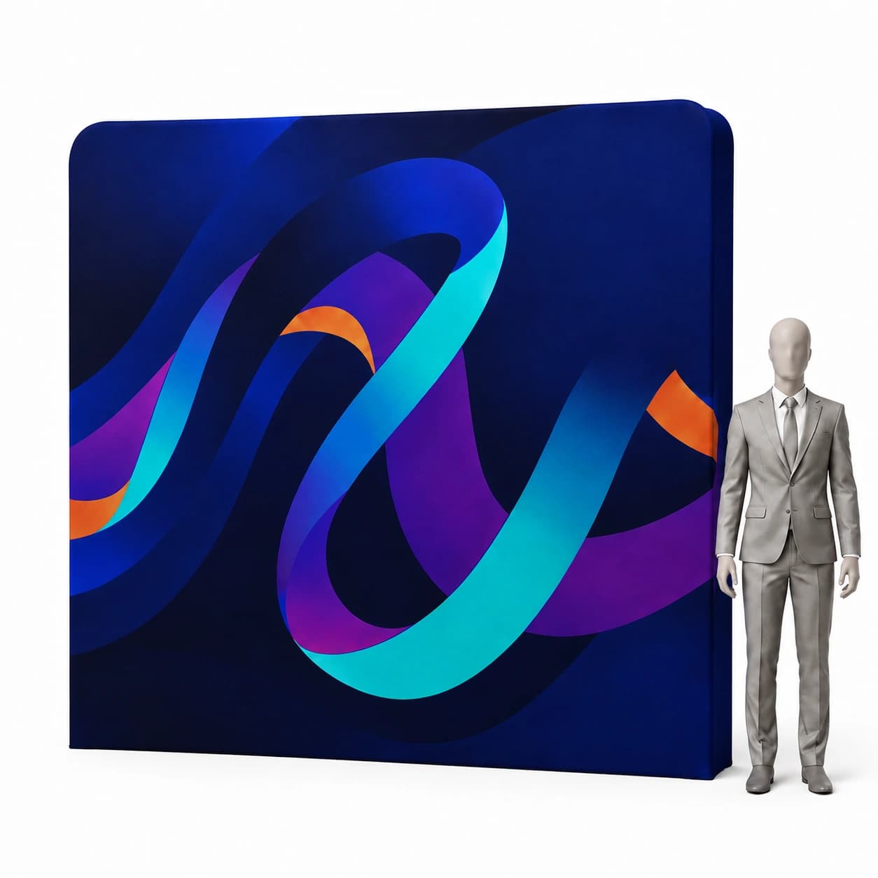 Gerade Textilwand POP UP mit Klettverschluss Velcro 3x3 / 3x4