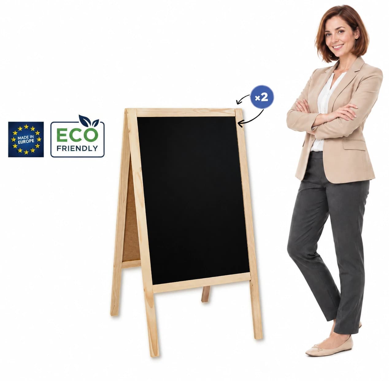 Holz-Kundenstopper Classic L (61x118 cm)