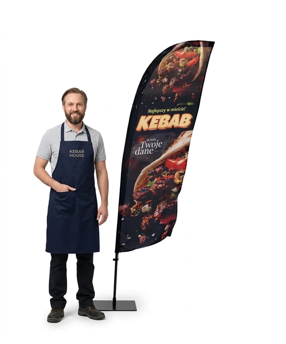 Werbefahne Winder – Kebab – Muster 4 – konfigurierbares Set