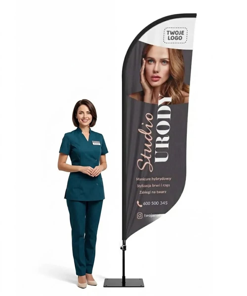 Werbefahne Winder – Beautysalon – Muster 2 – konfigurierbares Set