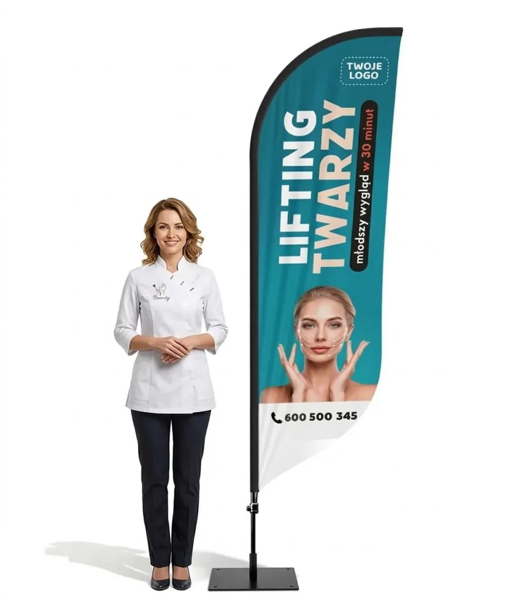 Werbefahne Winder – Beautysalon – Muster 6 – konfigurierbares Set