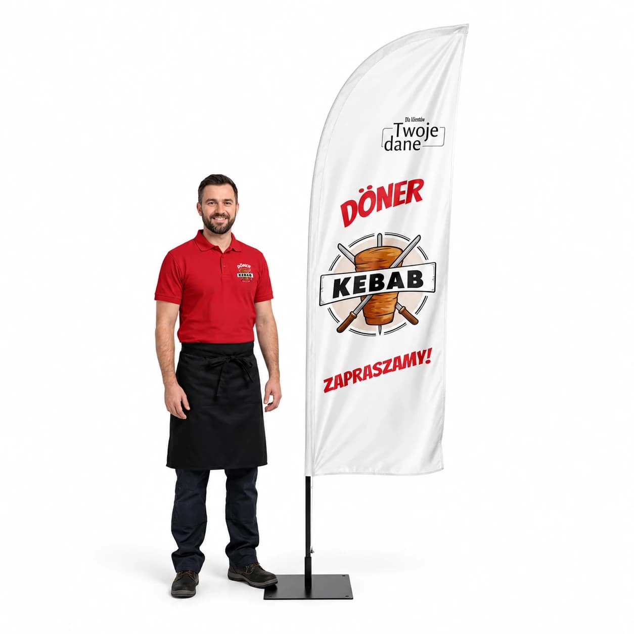Werbefahne Winder – Kebab – Muster 5 – konfigurierbares Set