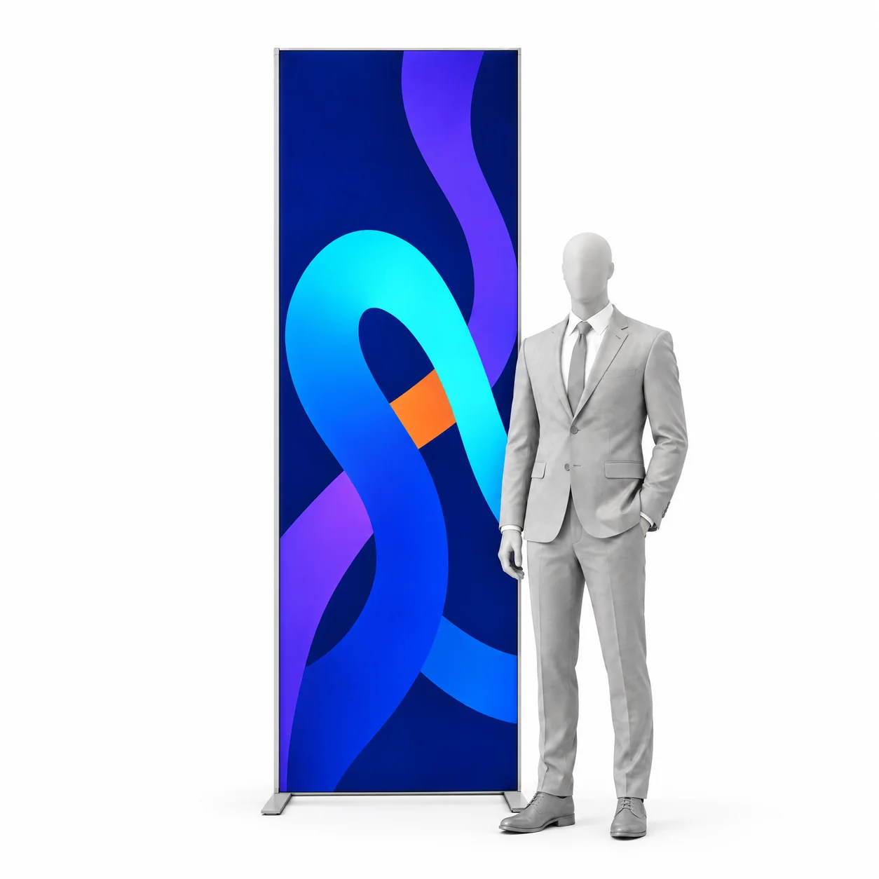 LED-Backlight-Wand 100 × 250 cm, Vorderansicht